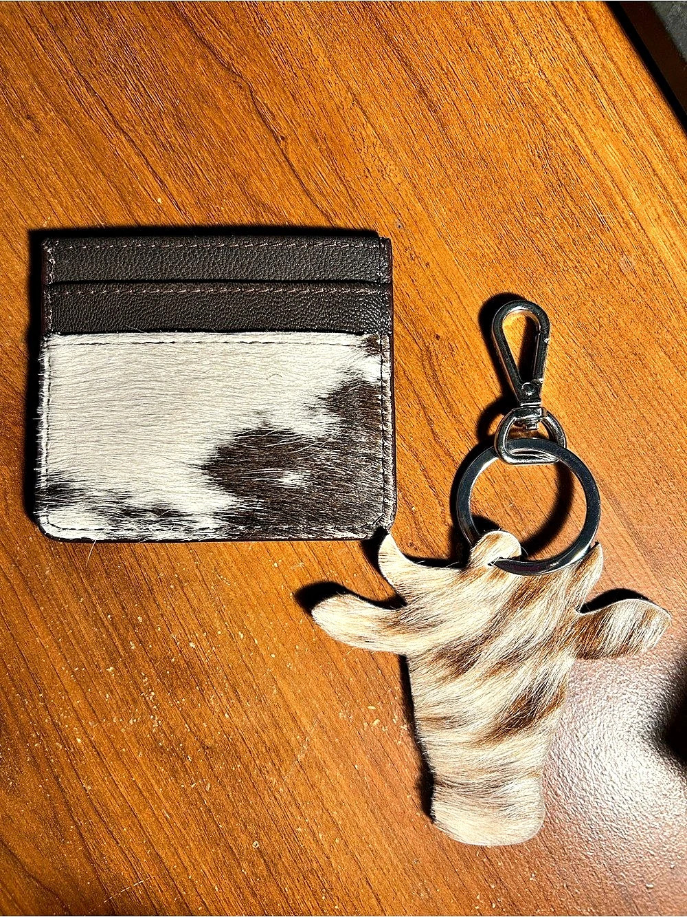 Cow Hide Card Holder & Keychain